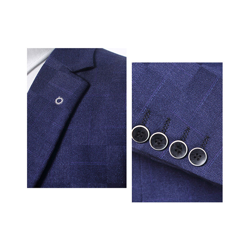 Shenrun Costume pentru bărbați în carouri Afaceri, birou, muncă, viață de zi cu zi, nuntă, mire, carouri, slim fit, formală, ocazională, petrecere, 3 piese