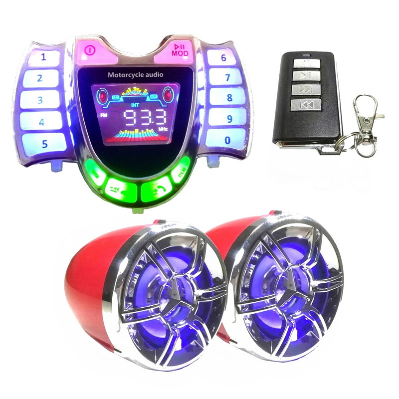 Motocicletă o Difuzoare stereo MP3 Player fără fir Bluetooth FM rezistent la apă o pentru motociclete motociclete ATV UTV