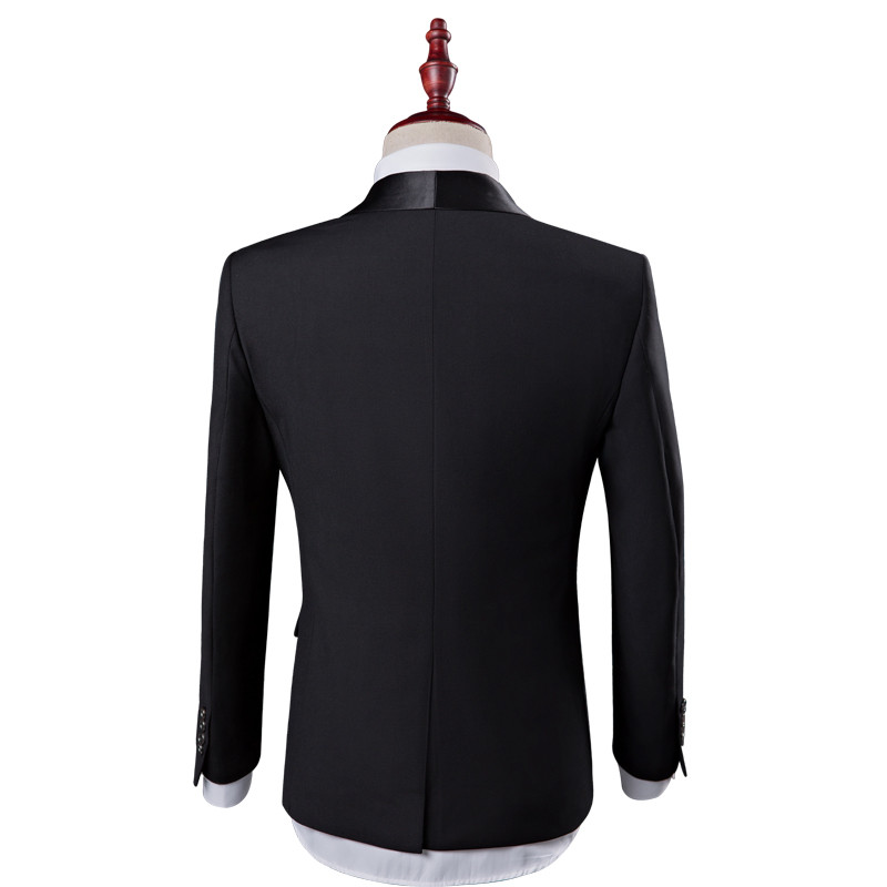 Shenrun Tuxedo pentru bărbați, slim fit, la modă, costum de nuntă, șal, rever, 3 bucăți, jachetă subțire, cu un singur piept, costum cântăreț pentru bal de absolvire