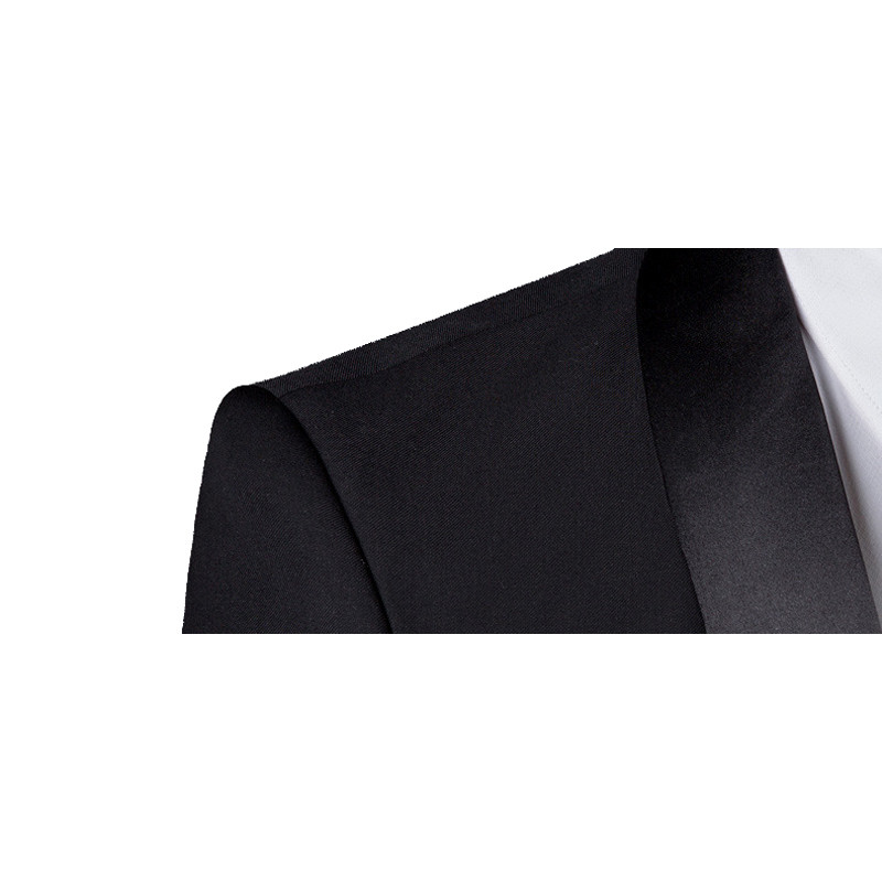 Shenrun Tuxedo pentru bărbați, slim fit, la modă, costum de nuntă, șal, rever, 3 bucăți, jachetă subțire, cu un singur piept, costum cântăreț pentru bal de absolvire
