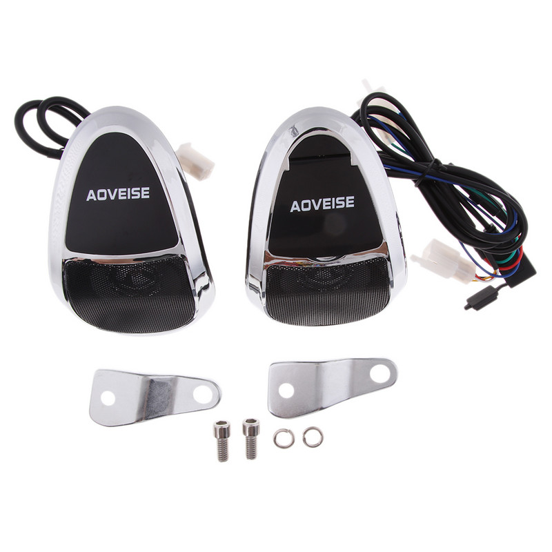 Sistem audio Bluetooth pentru motociclete Radio FM Difuzor stereo Player MP3 Crom