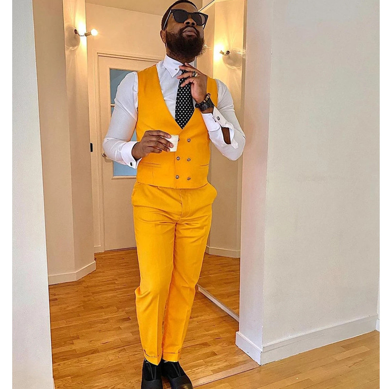 Costume pentru bărbați albastru regal și galben, slim fit pentru nuntă, smoking de mire personalizat, 3 piese, costum masculin, jachetă, vestă, cu pantaloni, 2022