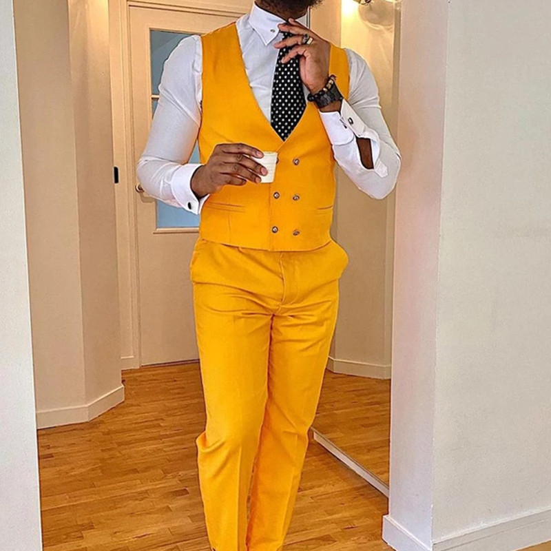 Costume pentru bărbați albastru regal și galben, slim fit pentru nuntă, smoking de mire personalizat, 3 piese, costum masculin, jachetă, vestă, cu pantaloni, 2022