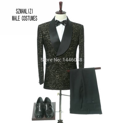 Costum Homme Roșu Imprimat Costume la două piept pentru bărbați Terno Masculino smoking pentru bărbați Costume de petrecere de bal Costum de nuntă floral