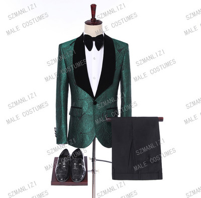 2022 Terno Masculino rochie subțire pentru bărbați violet Floral nunta formală costume pentru bărbați smoking de mire costume de bal pentru bărbați petrecere blazer pantalon