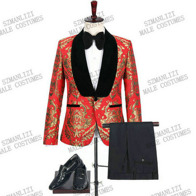 2022 Terno Masculino rochie subțire pentru bărbați violet Floral nunta formală costume pentru bărbați smoking de mire costume de bal pentru bărbați petrecere blazer pantalon