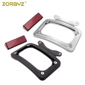 ZORBYZ Suport cadru pentru plăcuță de înmatriculare curbat negru/crom pentru Harley Street Glide FLHX Road King Road Glide Custom FLTRX 2010-2014