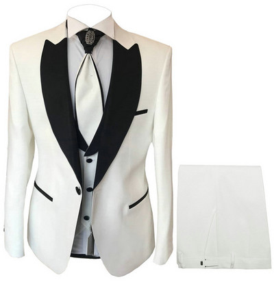 Tuxedo de mire formal pentru nuntă cu rever cu vârf slim, costume pentru bărbați, petrecere de bal, blazer la modă, 3 piese pentru bărbați (jachetă + pantaloni + vestă)