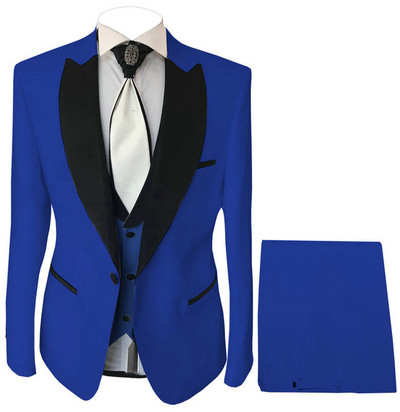 Tuxedo de mire formal pentru nuntă cu rever cu vârf slim, costume pentru bărbați, petrecere de bal, blazer la modă, 3 piese pentru bărbați (jachetă + pantaloni + vestă)