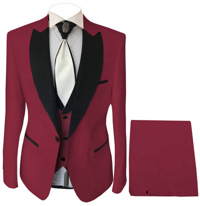Tuxedo de mire formal pentru nuntă cu rever cu vârf slim, costume pentru bărbați, petrecere de bal, blazer la modă, 3 piese pentru bărbați (jachetă + pantaloni + vestă)