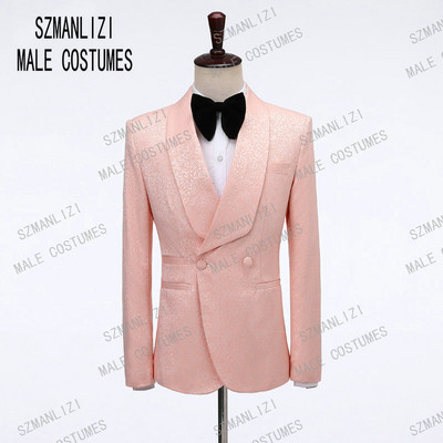2022 Terno Masculino Slim Fit Rochie pentru bărbați Floral Formal Nunta Costume pentru bărbați la două piepturi Costume de bal pentru bărbați