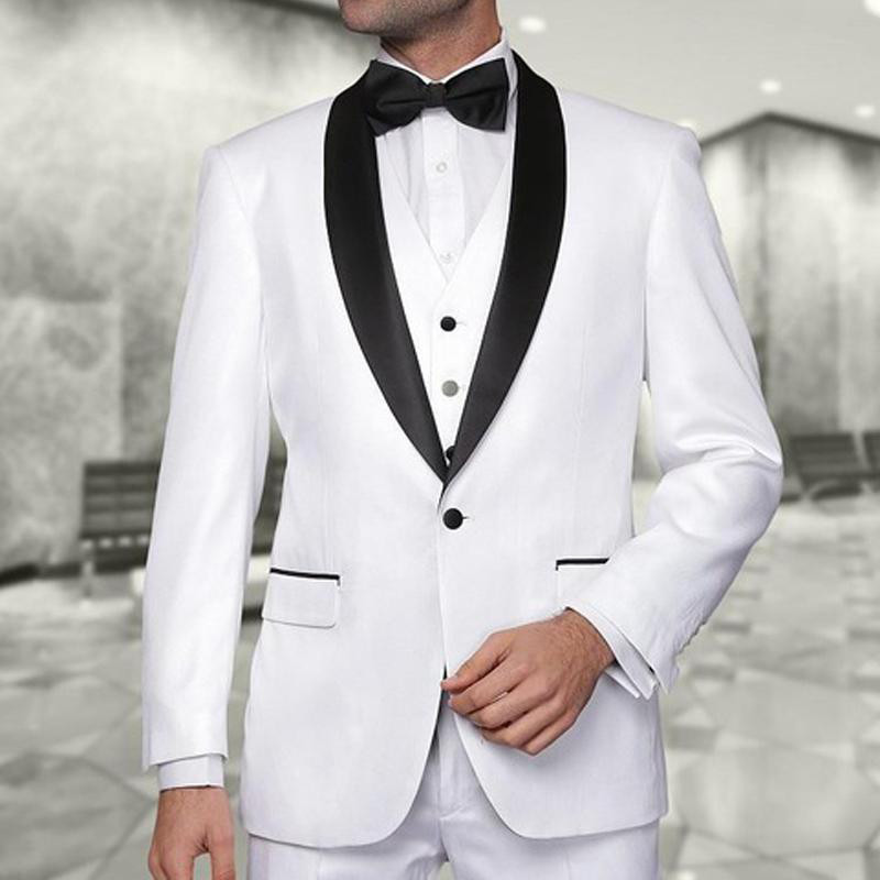 Tuxedo de nuntă 3 piese pentru mire cu rever negru cu șal, costume formale pentru bărbați, set slim fit, jachetă, vestă, cu pantaloni, blazer de modă masculină