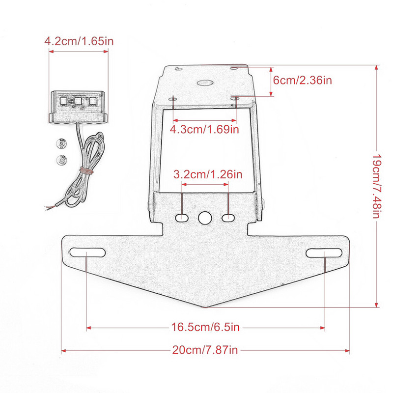 Pentru Kawasaki Z650 Z 650 Ninja650 2017-2022 Suport pentru plăcuță de înmatriculare pentru motociclete Eliminator de apărătoare pentru coadă cu lumină LED