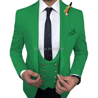 Costume slim 3 piese pentru bărbați cu vestă dublu pieptată, rever cu vârf, smoking de nuntă, pentru bărbați, jachetă de modă, pantaloni