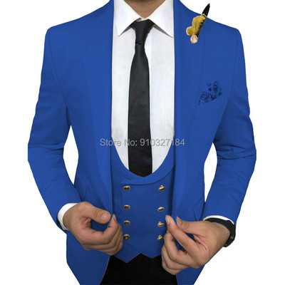 Costume slim 3 piese pentru bărbați cu vestă dublu pieptată, rever cu vârf, smoking de nuntă, pentru bărbați, jachetă de modă, pantaloni