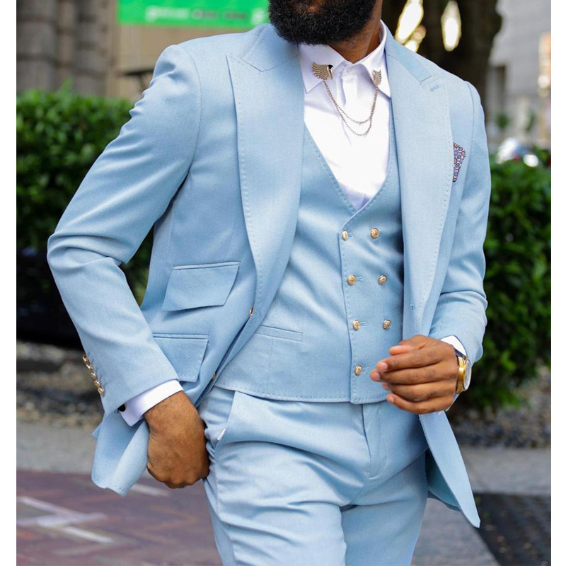 Costume pentru bărbați slim fit, cu ventilație dublă, rever cu vârf, smoking de nuntă african pentru mire, jachetă de modă masculină, pantaloni, 3 piese