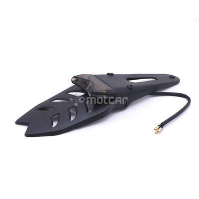 Aripa spate Suport suport plăcuță de înmatriculare ABS negru + Lampă de frână cu LED roșu 12V Universal pentru Enduro Motocross