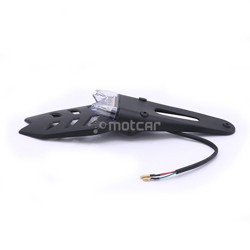 Aripa spate Suport suport plăcuță de înmatriculare ABS negru + Lampă de frână cu LED roșu 12V Universal pentru Enduro Motocross