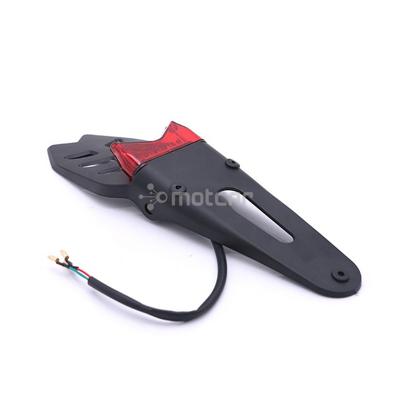 Aripa spate Suport suport plăcuță de înmatriculare ABS negru + Lampă de frână cu LED roșu 12V Universal pentru Enduro Motocross