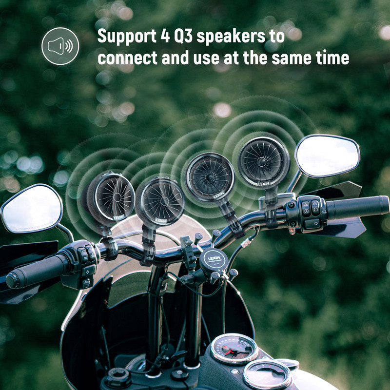 Boxe pentru motociclete Lexin Q3 150W Bluetooth 5.0 pentru biciclete Stereo portabil impermeabil cu radio FM și player audio cu muzică MP3