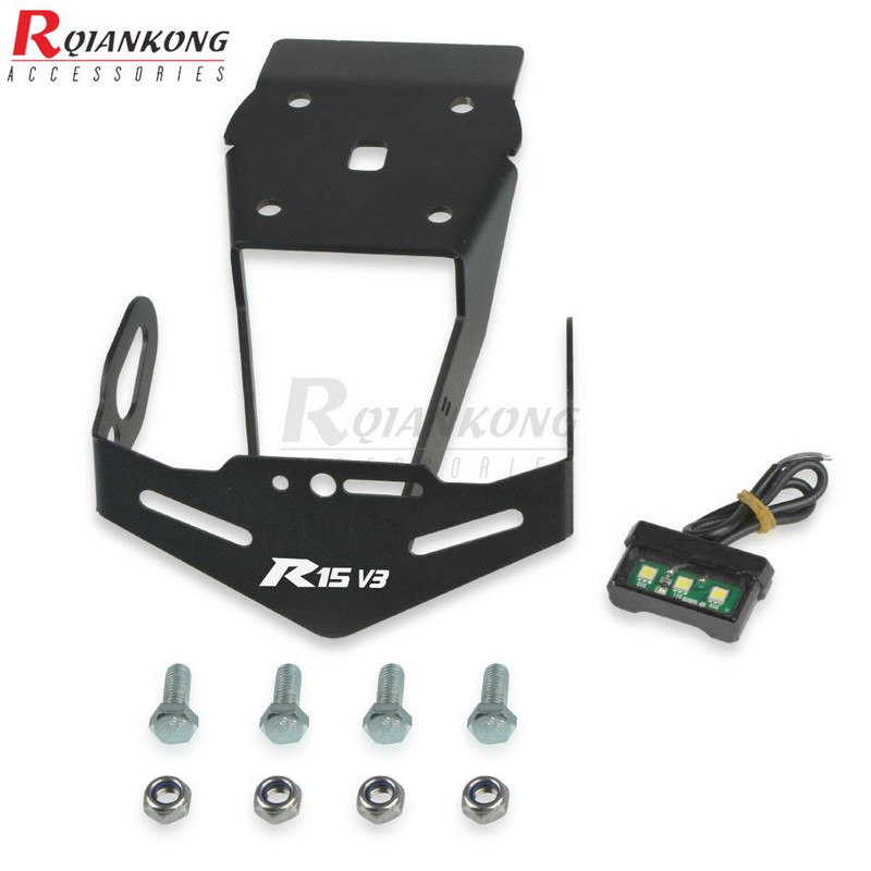 Suport pentru plăcuță de înmatriculare pentru motociclete Suport pentru licențe LED Eliminator de aripi pentru coadă pentru YAMAHA YZF R15 V3 2017 2018 2019 2020 2021