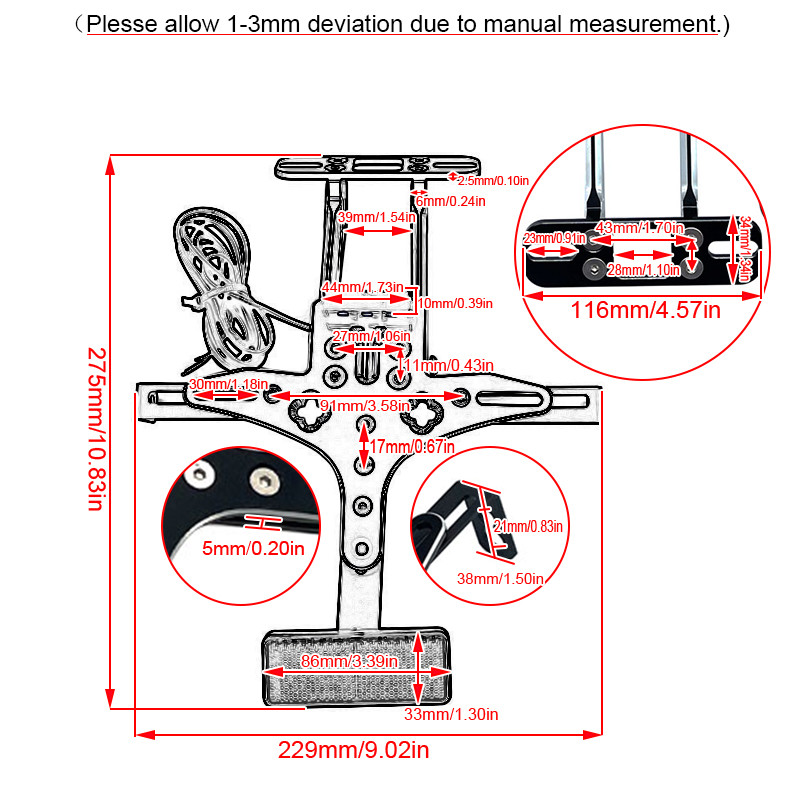 Potrivit pentru BMW S1000RR 2012 2013 2014 2015 2016 Cadru suport pentru plăcuță de înmatriculare pentru motociclete cu lumină LED S1000 RR S 1000 RR Accesorii