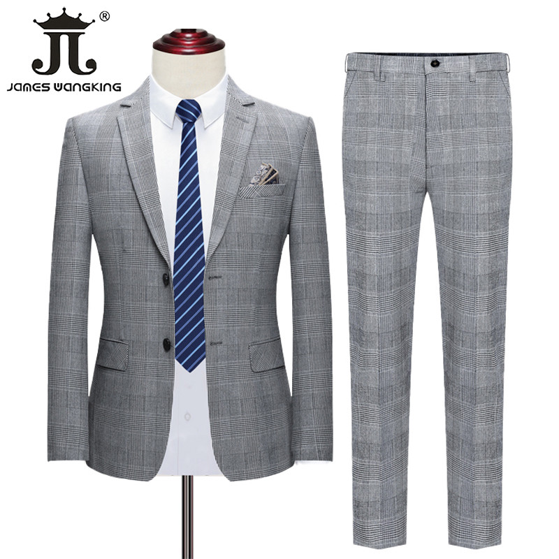 Blazer Vest Pantaloni High-end Brand Boutique Moda clasică carouri Houndstooth Bărbați Formal Birou Business Costum Mire Rochie de mireasă