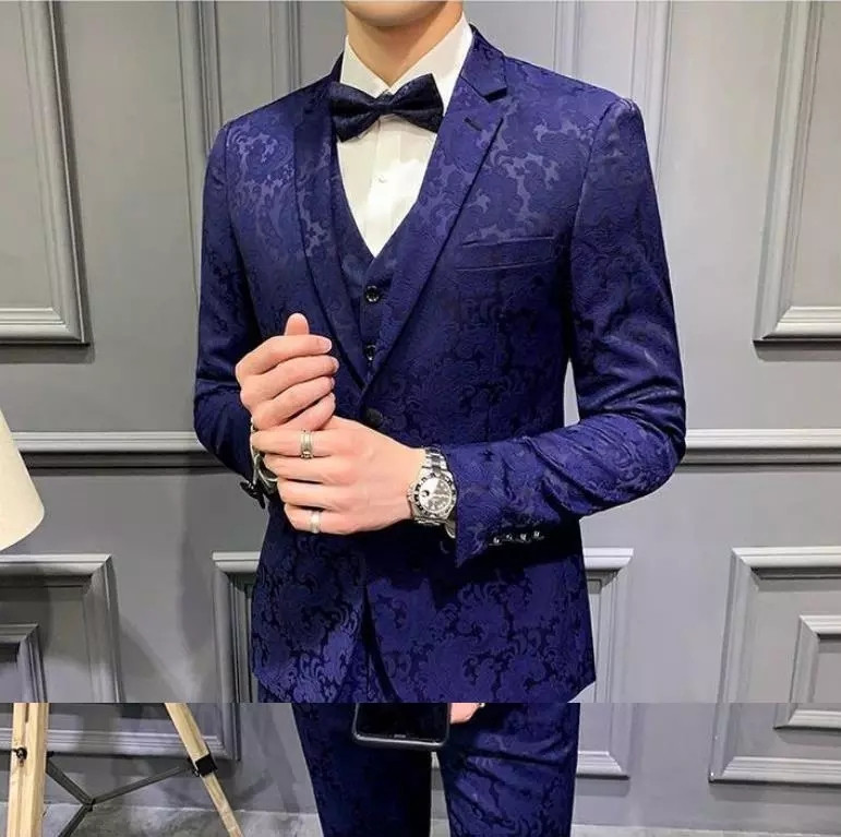 2021 Moda 3 piese costume pentru bărbați verde închis cu imprimeu floral mire pentru bal de absolvire cel mai bun bărbat blazer slim fit pentru bărbați costume de nuntă smoking