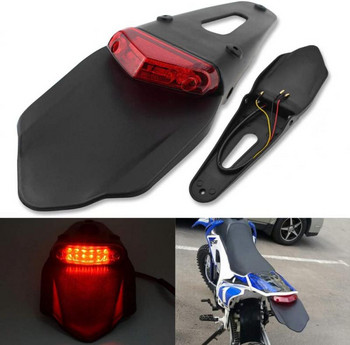12V мотоциклет LED спирачна задна светлина Водоустойчива лампа Заден калник Държач за регистрационен номер Универсален офроуд мотоциклет за Kawasaki Honda