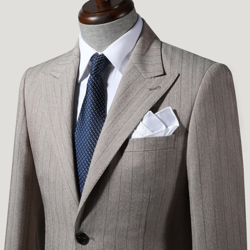 TIAN QIONG Brand Stripe Costume de nuntă pentru bărbați Slim Fit Costume de afaceri pentru bărbați Costum din lână de înaltă calitate Jachetă formală + pantaloni + vestă