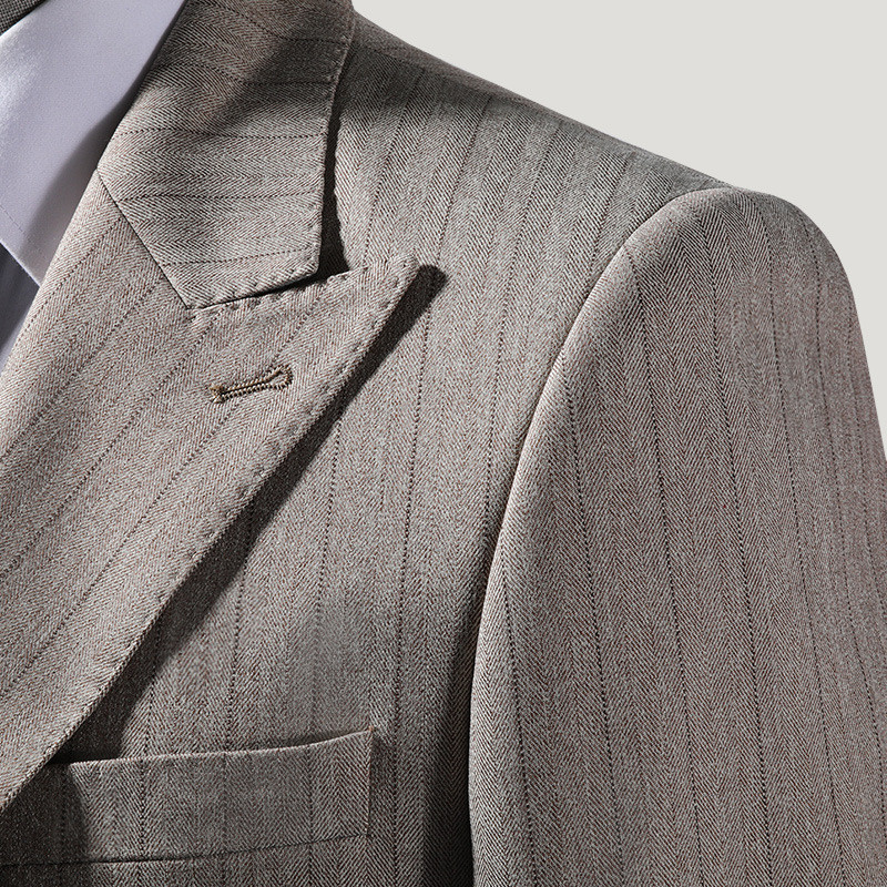 TIAN QIONG Brand Stripe Costume de nuntă pentru bărbați Slim Fit Costume de afaceri pentru bărbați Costum din lână de înaltă calitate Jachetă formală + pantaloni + vestă