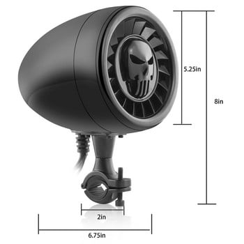 Високоефективен 5 инча водоустойчив ATV / UTV / мотоциклет Bluetooth високоговорител Тежка бас лодка Аудио система AUX MP3