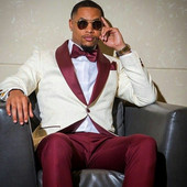 Costume de nuntă pentru bărbați Slim Fit Tuxedo de mire șal rever personalizat Blazer de bal pentru bărbați 2 piese Moda africană (jachetă+pantaloni)