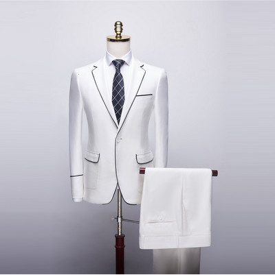 Costum pentru bărbați de tip boutique Bărbați 2019 Costume pentru bărbați slim fit pentru nuntă Toamna Costume formale clasice de marcă Cele mai recente sacouri haine modele de pantaloni