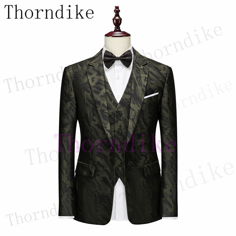 Thorndike Cele mai recente modele de haine de pantaloni Slim Fit, verde închis, jachetă de fumat pentru petrecere, smoking pentru bărbați, cu un singur buton, costume pentru bărbați de nuntă