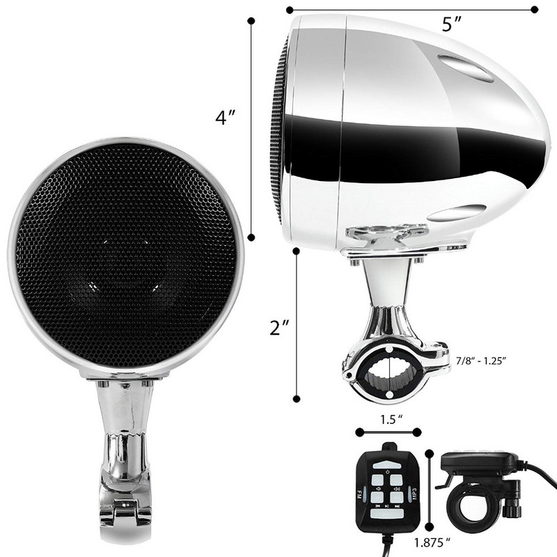 Mootorratta helipleier Bluetooth veekindel motokrossi kõlari võimendi USB AUX mootorratta stereo FM raadioga 300W 2tk