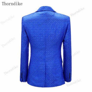 Thorndike Royal Blue Fashion Groomsmen Groom Tuxedos Men Suits Party Wedding/Bal Best Blazer (Sako+Pants+Jest)