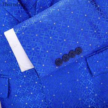 Thorndike Royal Blue Fashion Groomsmen Groom Tuxedos Men Suits Party Wedding/Bal Best Blazer (Sako+Pants+Jest)