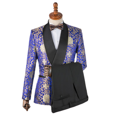 Thorndike Royal Blue Fashion Groomsmen Mire Tuxedo Barbati Costume Petrecere Nunta/bal Cel mai bun blazer (Jachetă+Pantaloni+Vest)