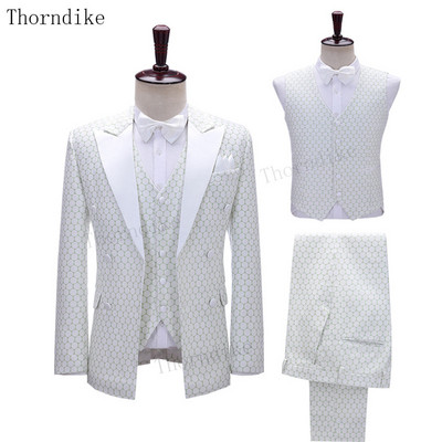 Thorndike Royal Blue Fashion Groomsmen Mire Tuxedo Barbati Costume Petrecere Nunta/bal Cel mai bun blazer (Jachetă+Pantaloni+Vest)