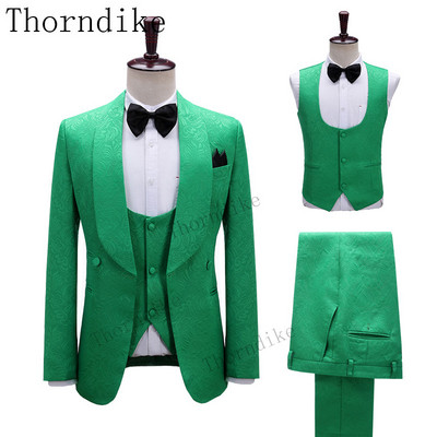 Thorndike Royal Blue Fashion Groomsmen Mire Tuxedo Barbati Costume Petrecere Nunta/bal Cel mai bun blazer (Jachetă+Pantaloni+Vest)