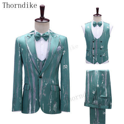 Thorndike Royal Blue Fashion Groomsmen Mire Tuxedo Barbati Costume Petrecere Nunta/bal Cel mai bun blazer (Jachetă+Pantaloni+Vest)