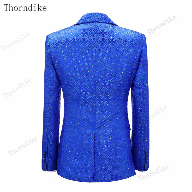 Thorndike Royal Blue Fashion Groomsmen Mire Tuxedo Barbati Costume Petrecere Nunta/bal Cel mai bun blazer (Jachetă+Pantaloni+Vest)