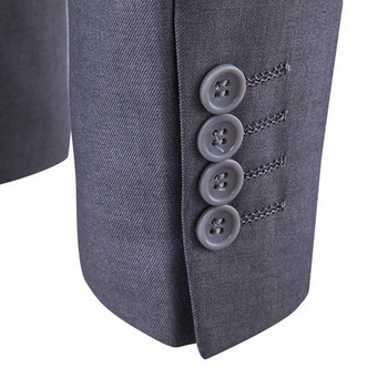 3 бр. Бизнес блейзър + жилетка + панталон Комплекти костюм Мъжки есенен моден плътен тънък сватбен комплект Ретро класически блейзъри Мъжки