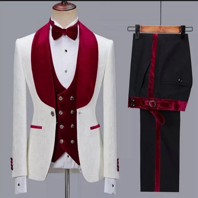 2022 cel mai nou model costume pentru bărbați catifea verde șal rever nunta smoking Terno Masculino bal mire 3 buc blazer slim fit