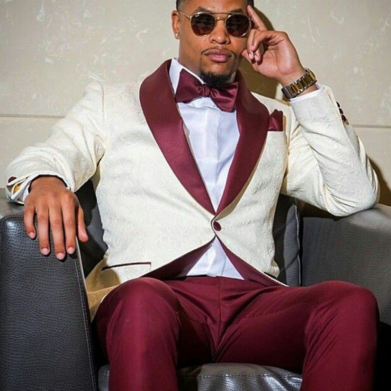 Costume pentru bărbați 2 piese pentru nuntă Jachetă cu model floral, cu pantaloni, smoking de mire african, pentru bărbați, costum de mire