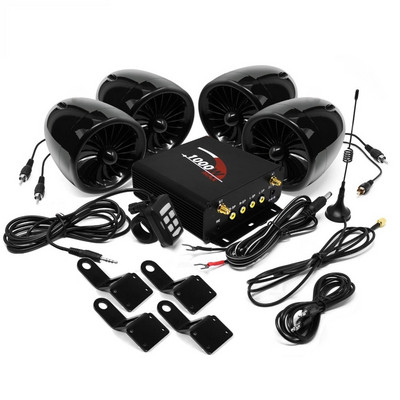 4 buc. Audio Motocicletă Difuzoare Bluetooth Motocicletă Amplificator Barcă Impermeabil Player Stereo Motocross USB, Control prin cablu AUX