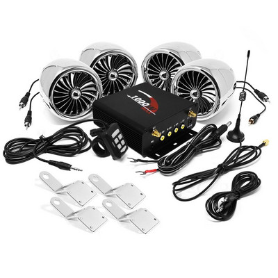 4 buc. Audio Motocicletă Difuzoare Bluetooth Motocicletă Amplificator Barcă Impermeabil Player Stereo Motocross USB, Control prin cablu AUX