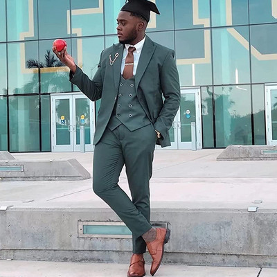 Slim Fit Costume formale pentru bărbați pentru afaceri 3 piese smoking de mire de nuntă jachetă de modă pentru bărbați, pantaloni cu vestă dublu 2022