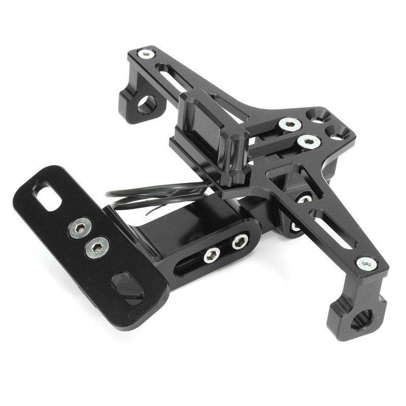 Suport pentru plăcuță de înmatriculare pentru motocicletă, cadru CNC, cu lumină LED, reglabil pentru Yamaha Bws R25 R3 Mt03 Msx